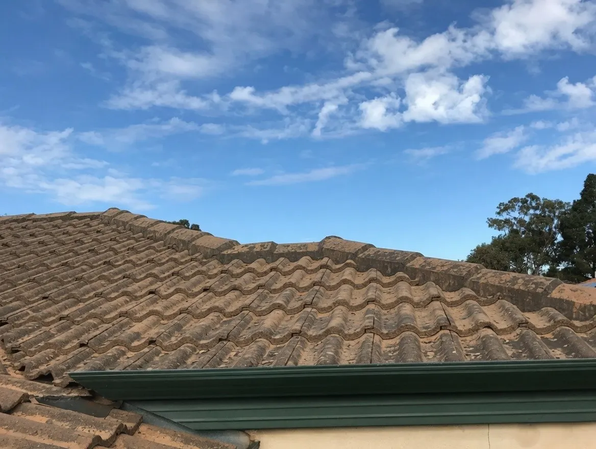 Perth tile roof before restoration - faded, weathered coating